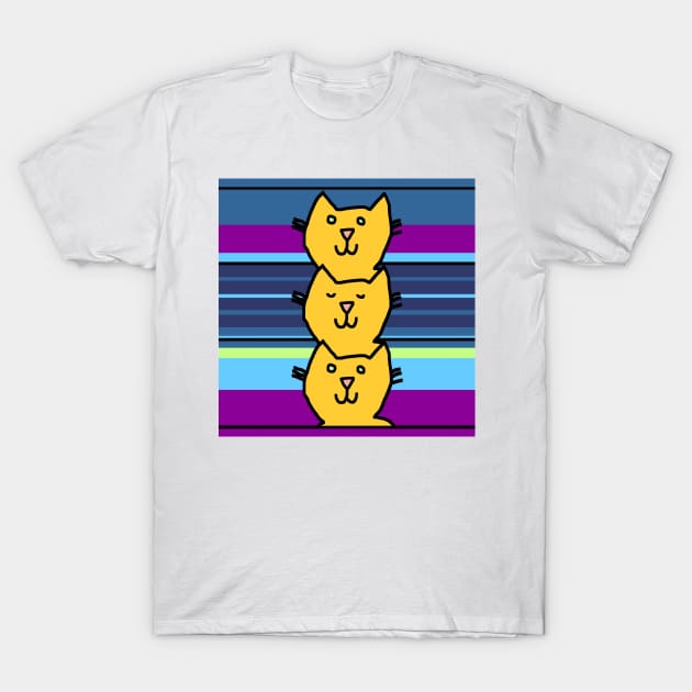 Yellow Cat Column T-Shirt by ellenhenryart